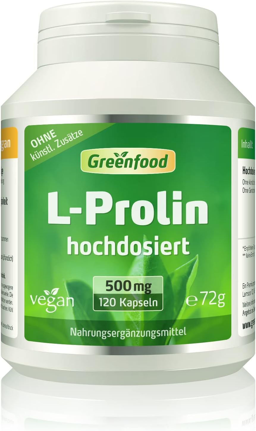 L-Prolin, 500 mg, hochdosiert, vegan